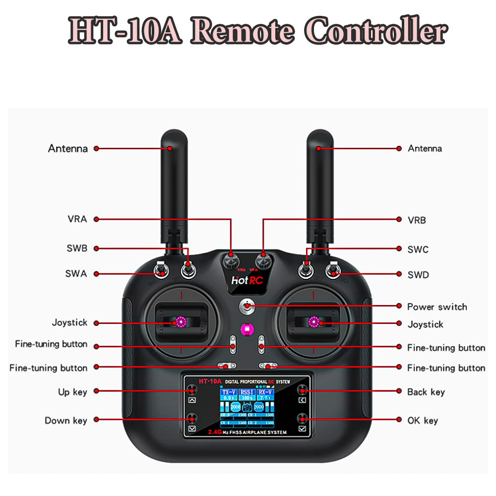 Hotrc HT-10A 2.4G 10CH Transmi - Rc Helicopter Motor บทวิจารณ์และราคา
